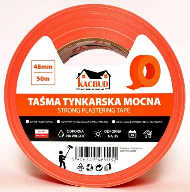 KACBUD-TASMA-TYNKARSKA-ELEWACYJNA-POMARANCZOWA-BUDOWLANA-MOCNA-48mm-x-50m-Stan-opakowania-oryginalne.webp