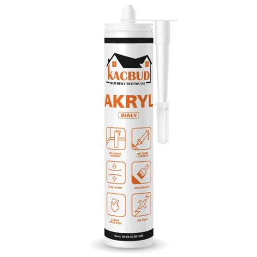 Kacbud Akryl uszczelniacz biały 300ml - elastyczny uszczelniacz akrylowy do wnętrz i na zewnątrz
